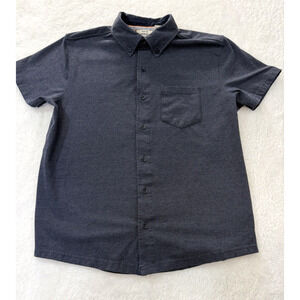 HEDGE Golf Polo Size Small Blue Grey Heathered Jersey Knit Short Sleeve Shirt